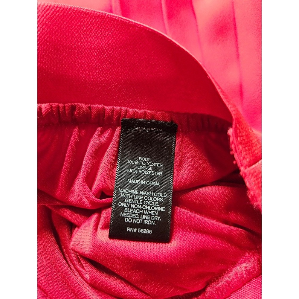 Express Red Pleated Midi Skirt Elastic Waist Accordion Pleat Women's Size Medium - Picture 4 of 4